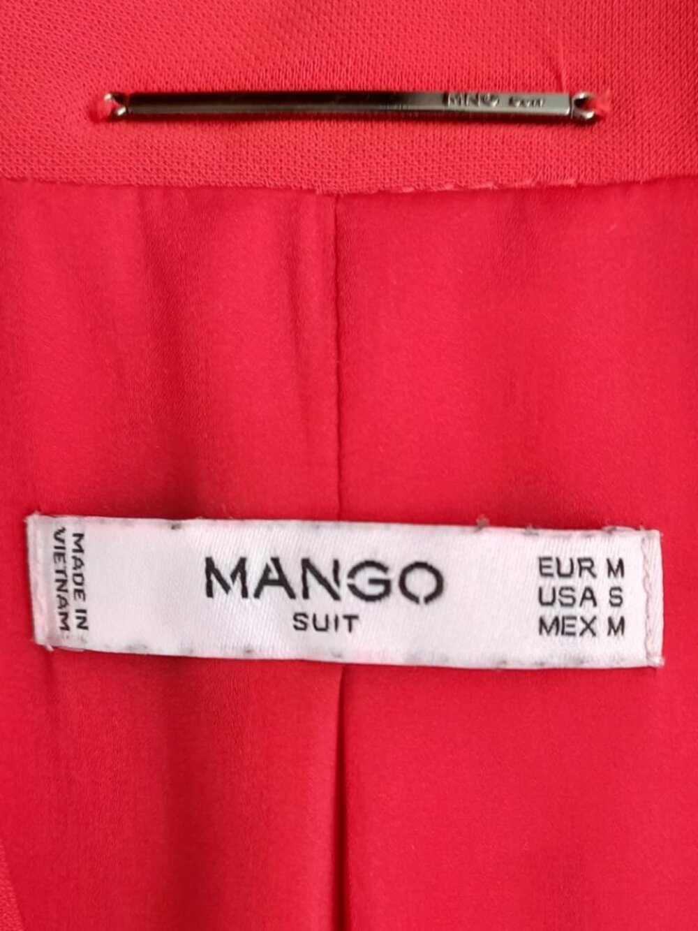 Mango Suit Red Open Front Blazer Jacket - Size S / M - Picture 6 of 9